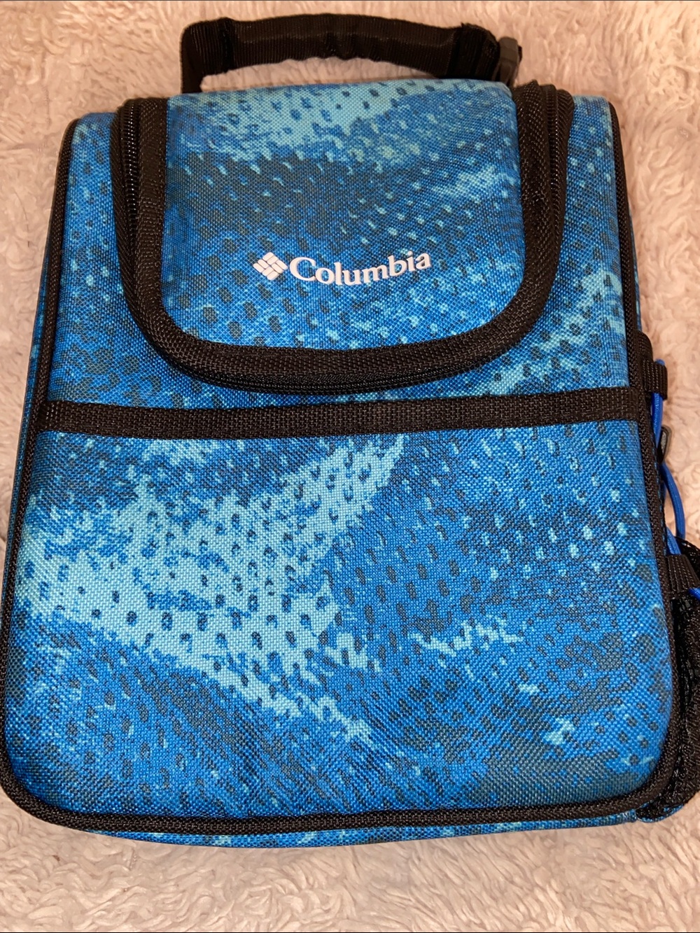 Columbia Alpine Falls Lunch pack EUC Blue zipper closure